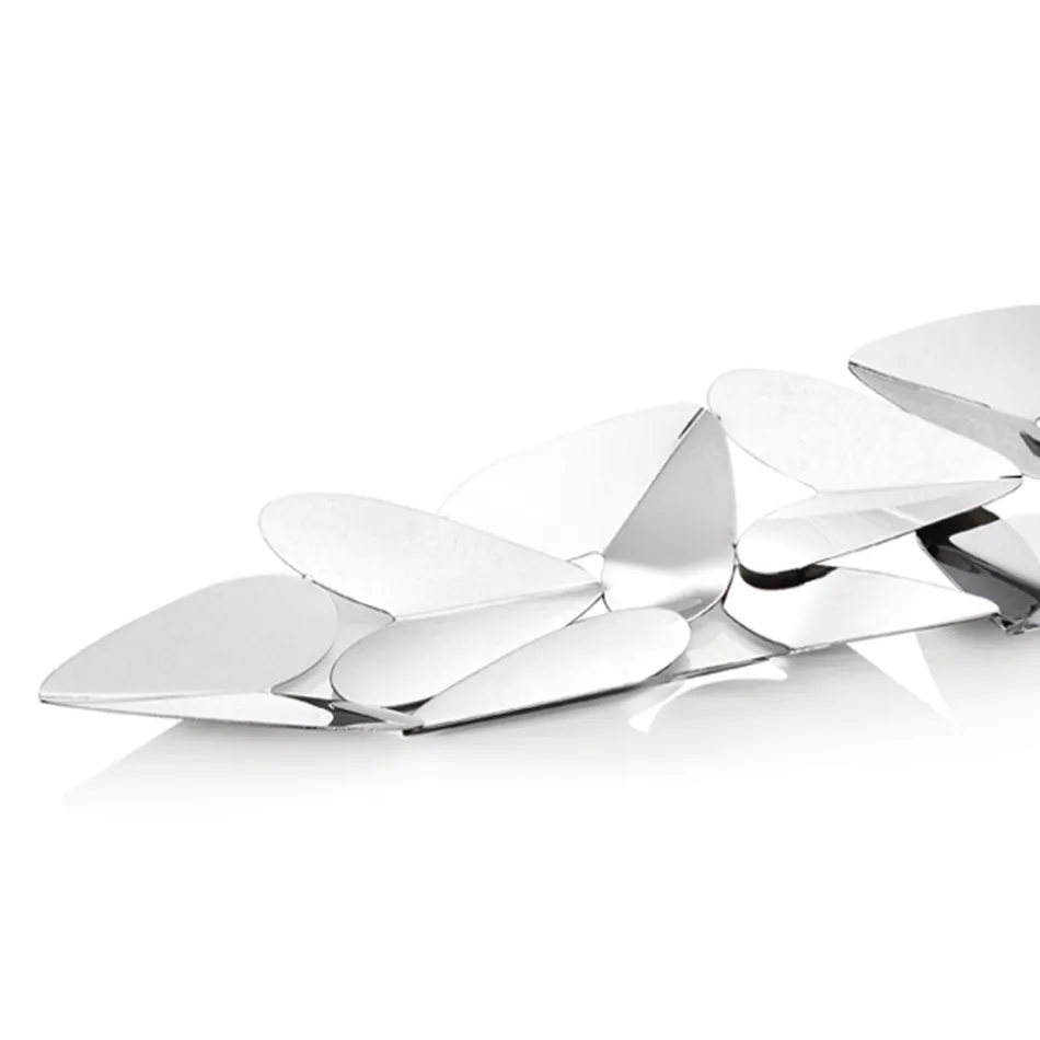 Lineair middelpunt met zilveren metalen harten Italiaans design - Arlan Viadurini