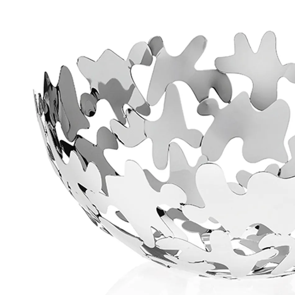 Rond middelpunt eigentijds design gedecoreerd zilver metaal - Cordoba Viadurini