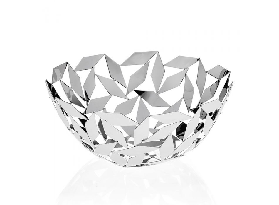 Halve bol design middelpunt in zilveren metalen geometrische decoraties - Torresi Viadurini