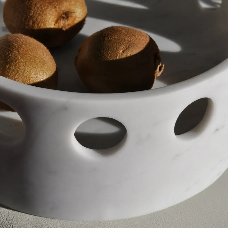 Satijnen marmeren middelpunt/zakblad gemaakt in Italië - Hinata Viadurini