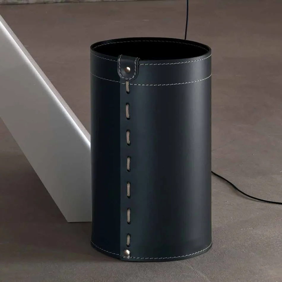 Afvalbak van geregenereerd, handgemaakt leer Battista Viadurini