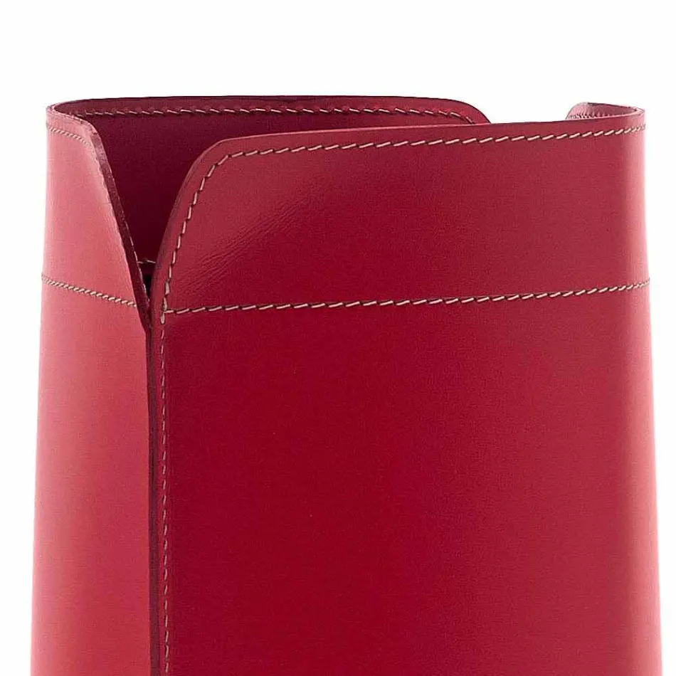 Afval papier mand gemaakt in Italië in geregenereerde Canistro leer Viadurini