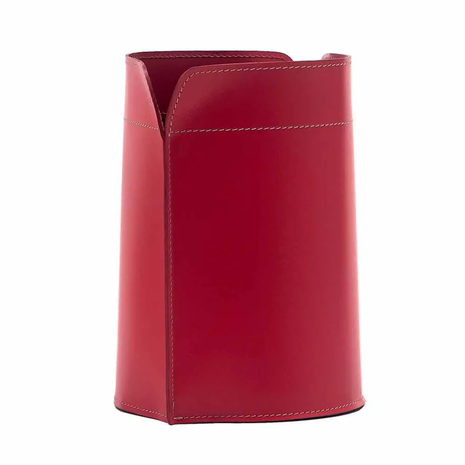 Afval papier mand gemaakt in Italië in geregenereerde Canistro leer Viadurini