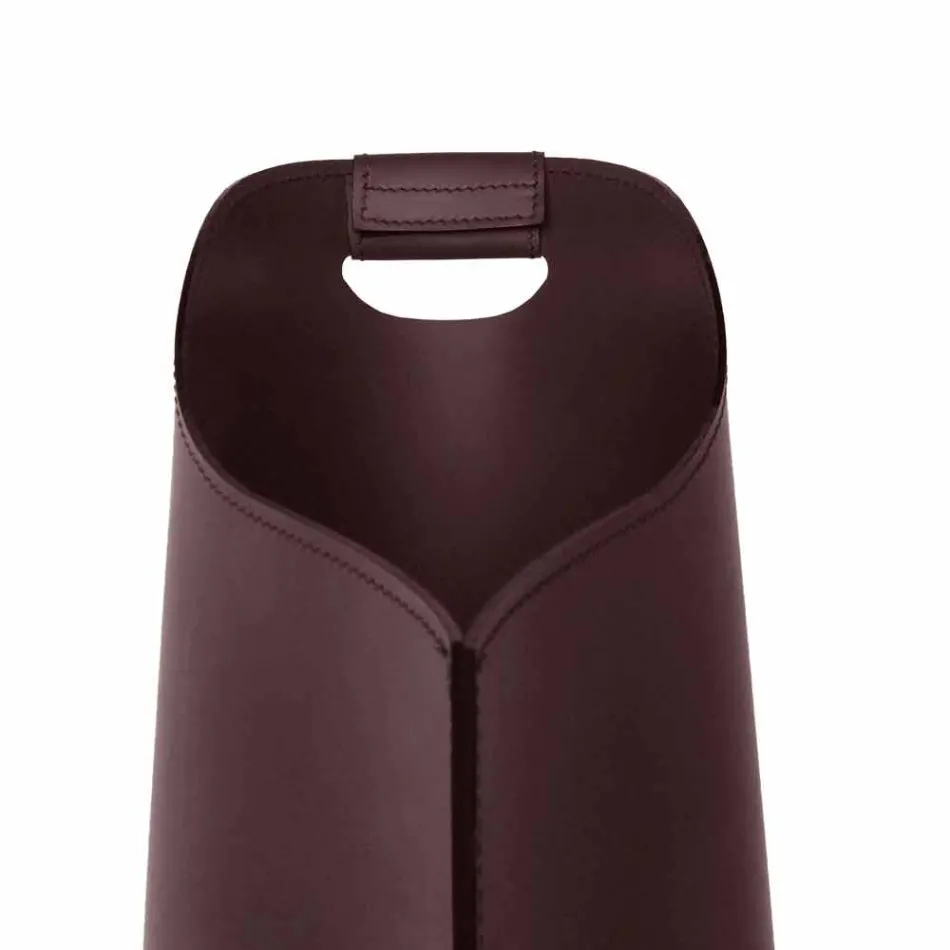 Indoor pellet houder mand lederen 15 Kg Sapel ontwerp Viadurini