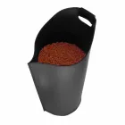 Indoor pellet houder mand lederen 15 Kg Sapel ontwerp Viadurini