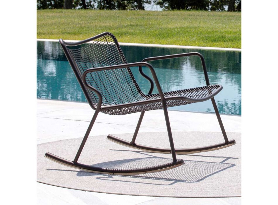 Outdoor schommelstoel van gegalvaniseerd metaal Made in Italy - Vikas Viadurini