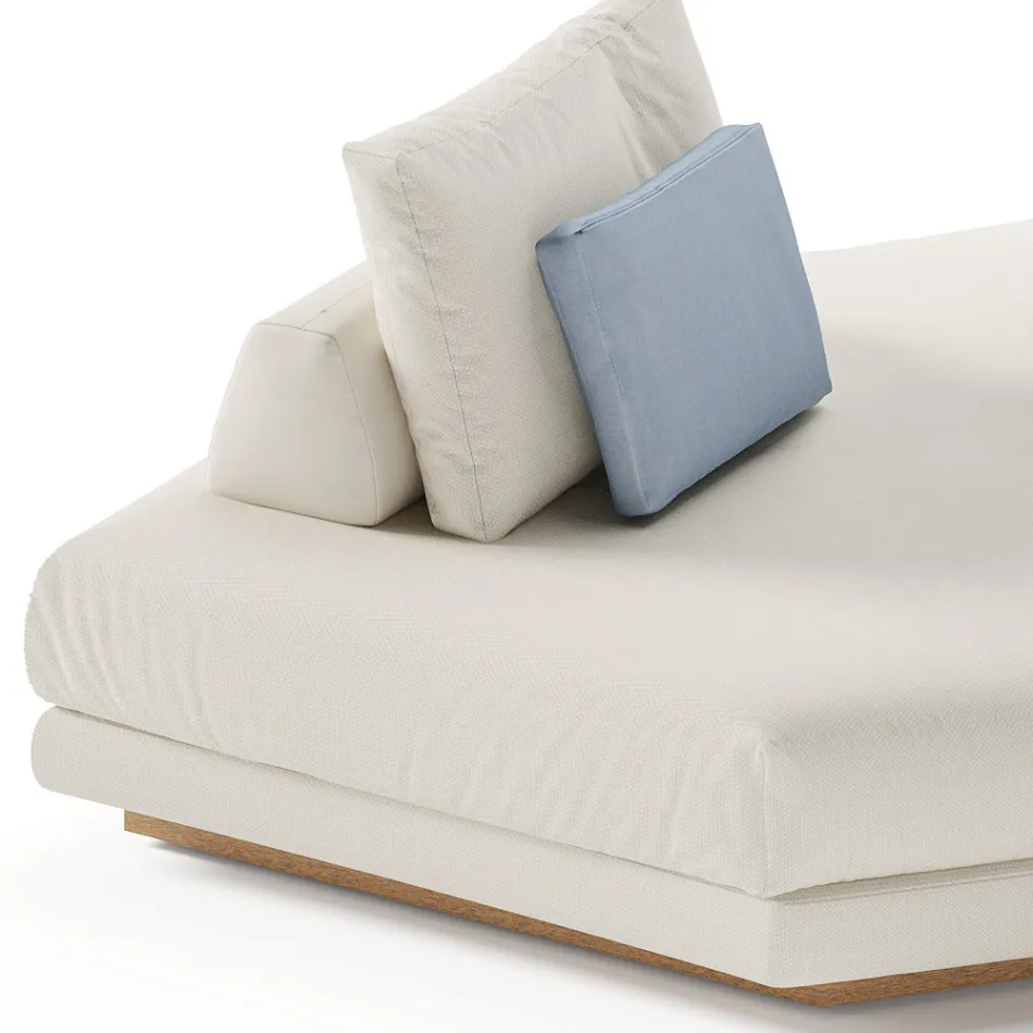 Hoektuinchaise longue in stof Made in Italy - Rubik Viadurini