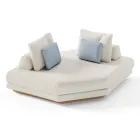 Hoektuinchaise longue in stof Made in Italy - Rubik Viadurini