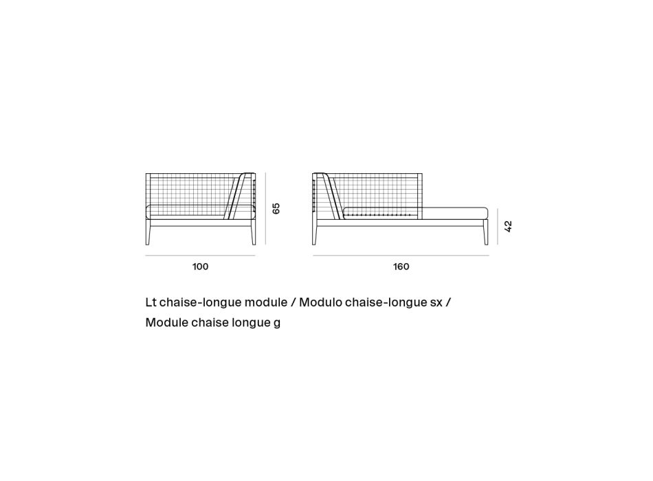 Linker hoek chaise longue voor buiten in teak en WaProlace Made in Italy - Oracle Viadurini