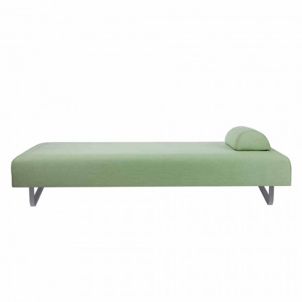 Design chaise longue voor buiten in metaal en stof Made in Italy - Selia Viadurini