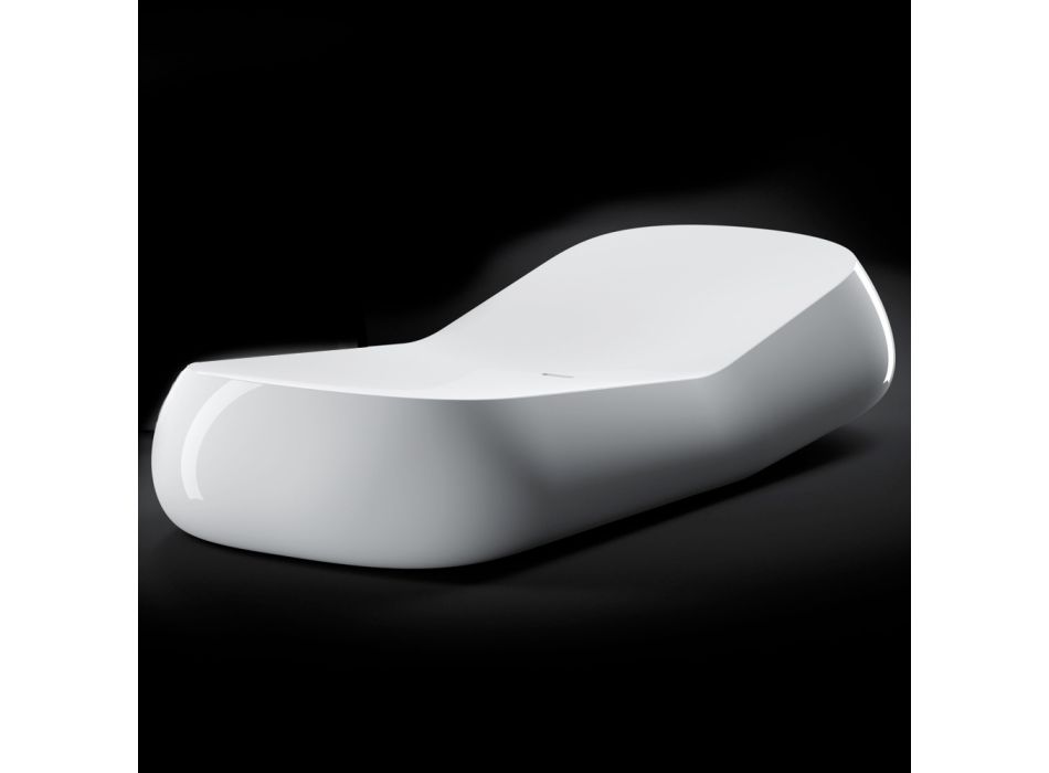 Design chaise longue voor buiten in wit polyethyleen Made in Italy - Ervin Viadurini