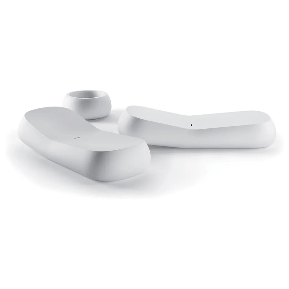 Design buitenchaise longue in wit polyethyleen Made in Italy - Ervin Viadurini