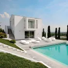 Design buitenchaise longue in wit polyethyleen Made in Italy - Ervin Viadurini