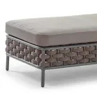 Chaise longue voor buiten in touw en kussens met afneembare stoffen hoezen - Jamaica Viadurini