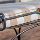 Buiten chaise longue in ijzer en handgemaakte stof gemaakt in Italië - Relax Viadurini