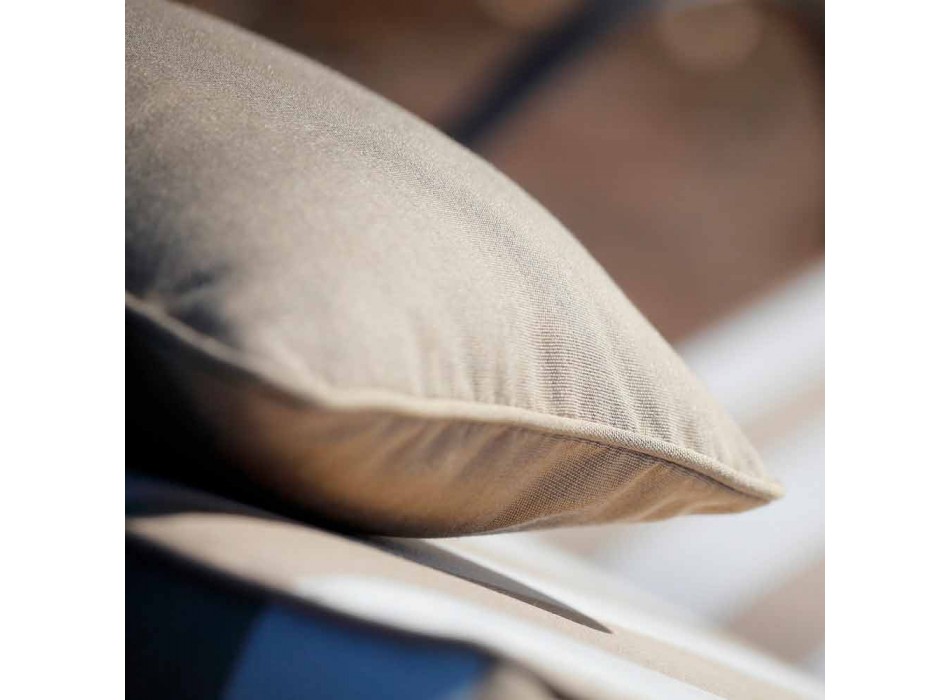 Buiten chaise longue in ijzer en handgemaakte stof gemaakt in Italië - Relax Viadurini