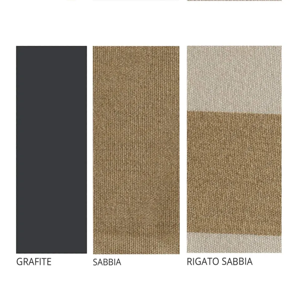 Buiten chaise longue in ijzer en handgemaakte stof gemaakt in Italië - Relax Viadurini