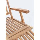 Outdoor chaise longue in teakhout met verstelbare rugleuning - Simonia Viadurini