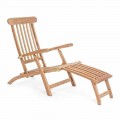 Outdoor chaise longue in teakhout met verstelbare rugleuning - Simonia