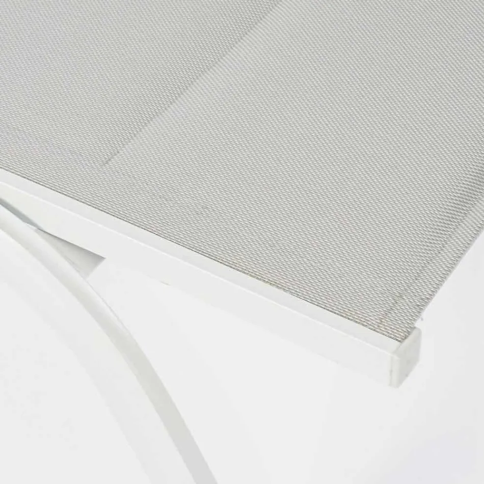 Outdoor chaise longue in textileen en aluminium met wielen, 4 stuks - Babilonia Viadurini