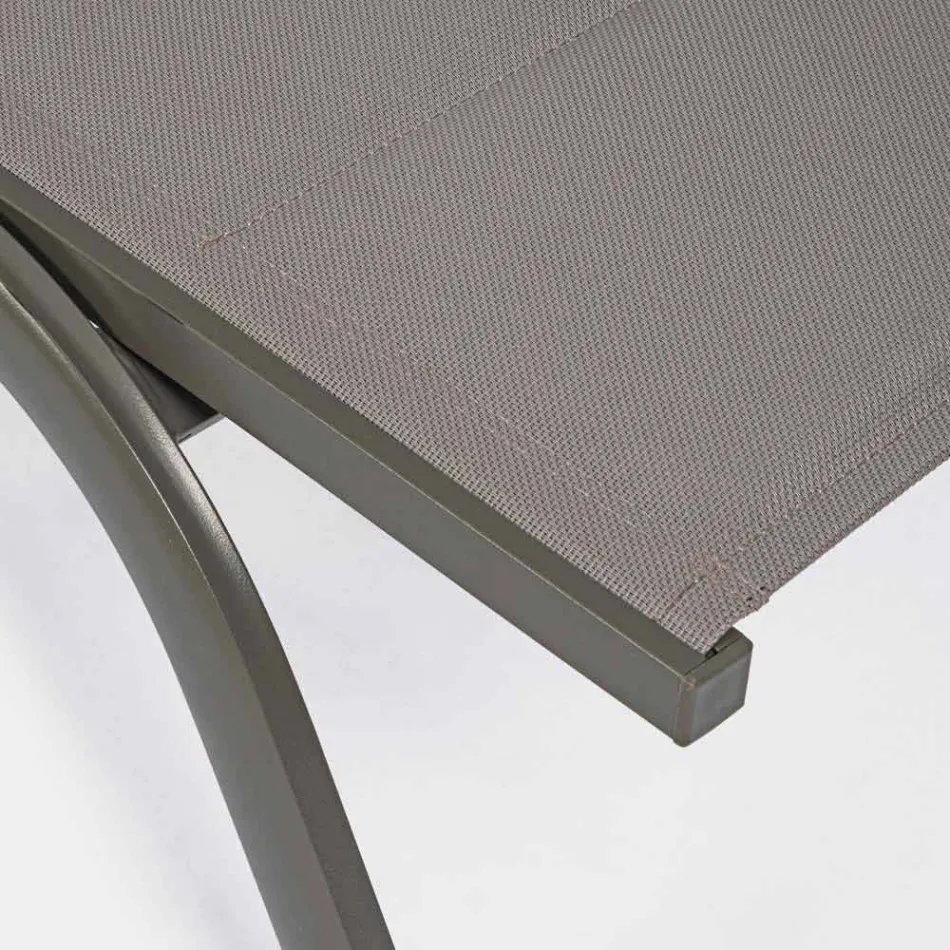 Outdoor chaise longue in textileen en aluminium met wielen, 4 stuks - Babilonia Viadurini