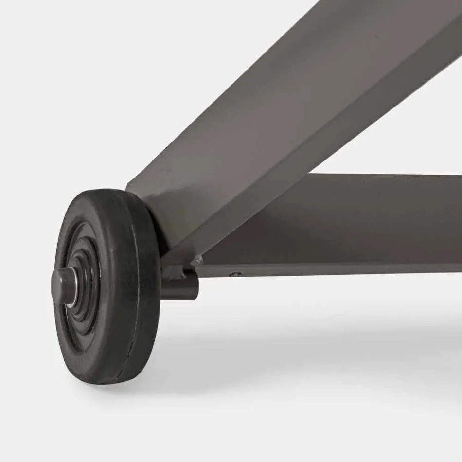 Outdoor chaise longue in textileen en aluminium met wielen, 4 stuks - Babilonia Viadurini