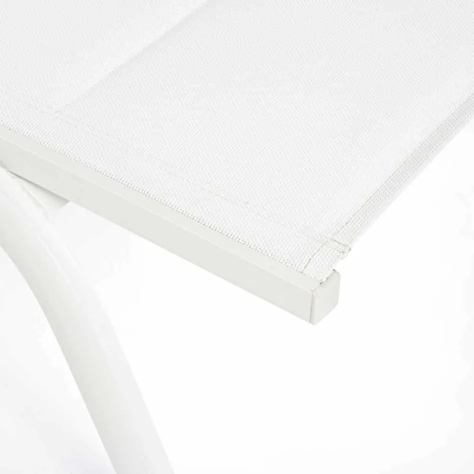 Outdoor chaise longue in textileen en aluminium met wielen, 4 stuks - Babilonia Viadurini