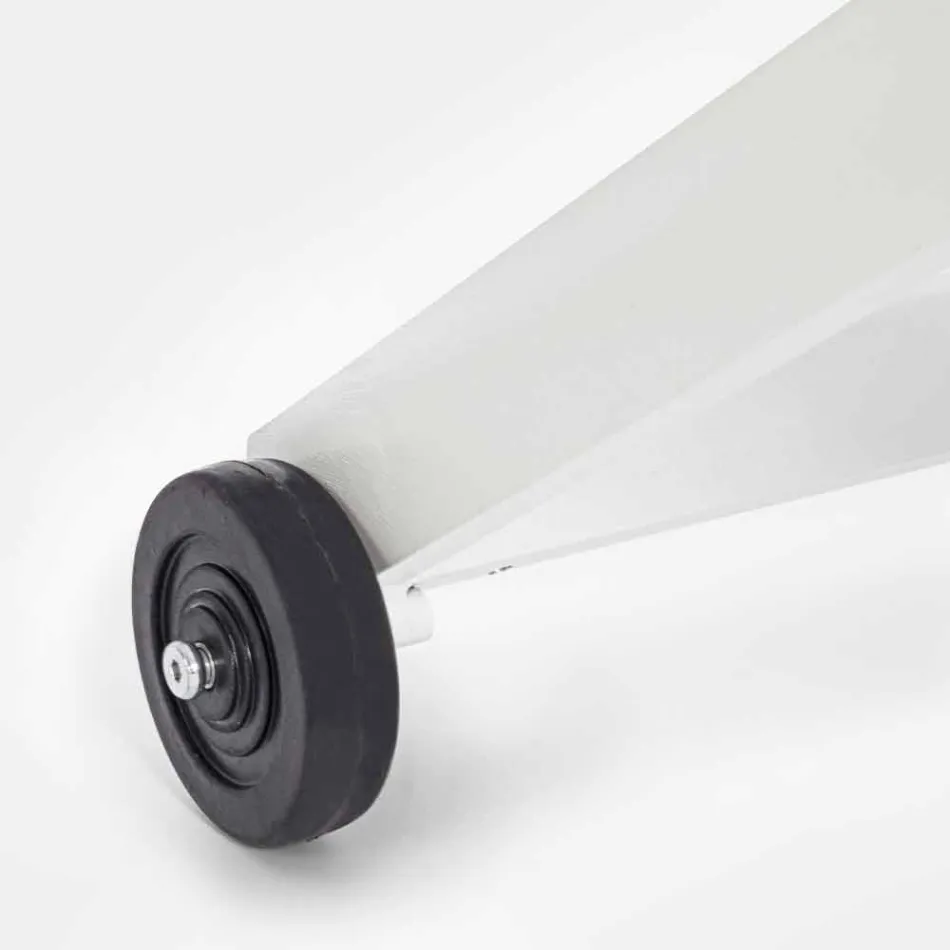 Outdoor chaise longue in textileen en aluminium met wielen, 4 stuks - Babilonia Viadurini