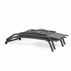 Outdoor chaise longue in textileen en aluminium met wielen, 4 stuks - Babilonia Viadurini