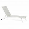 Outdoor chaise longue in textileen en aluminium met wielen, 4 stuks - Babilonia