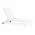 Outdoor chaise longue in textileen en aluminium met wielen, 4 stuks - Babilonia Viadurini