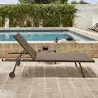 Tuin chaise longue aluminium en technische stof - Bahia door Varaschin Viadurini