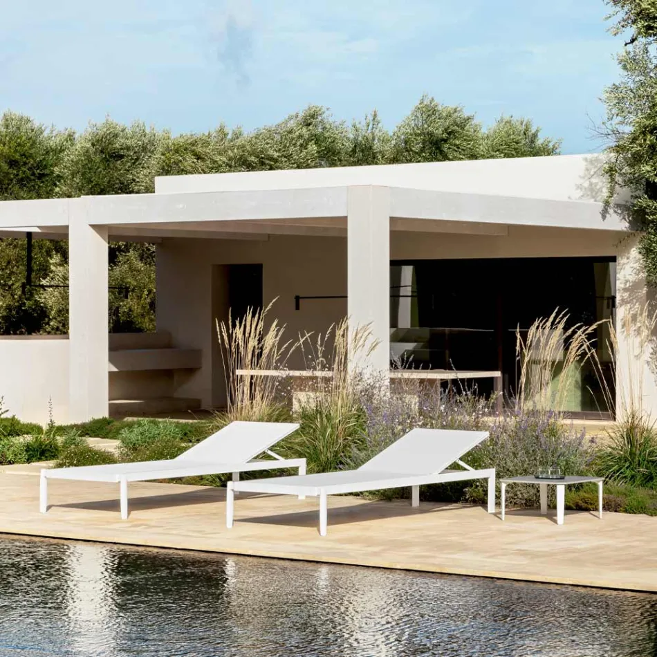 Tuinchaise longue met of zonder matras van hoge kwaliteit - Filomenalet Viadurini