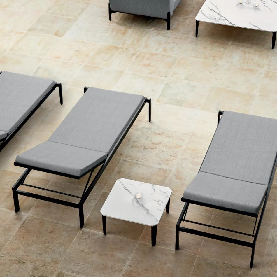 Tuinchaise longue met of zonder matras van hoge kwaliteit - Filomenalet Viadurini