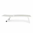 Tuinchaise longue met wielen en verstelbare rugleuning, 4 stuks - Babilonia Viadurini