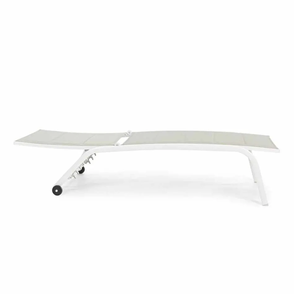 Tuinchaise longue met wielen en verstelbare rugleuning, 4 stuks - Babilonia Viadurini