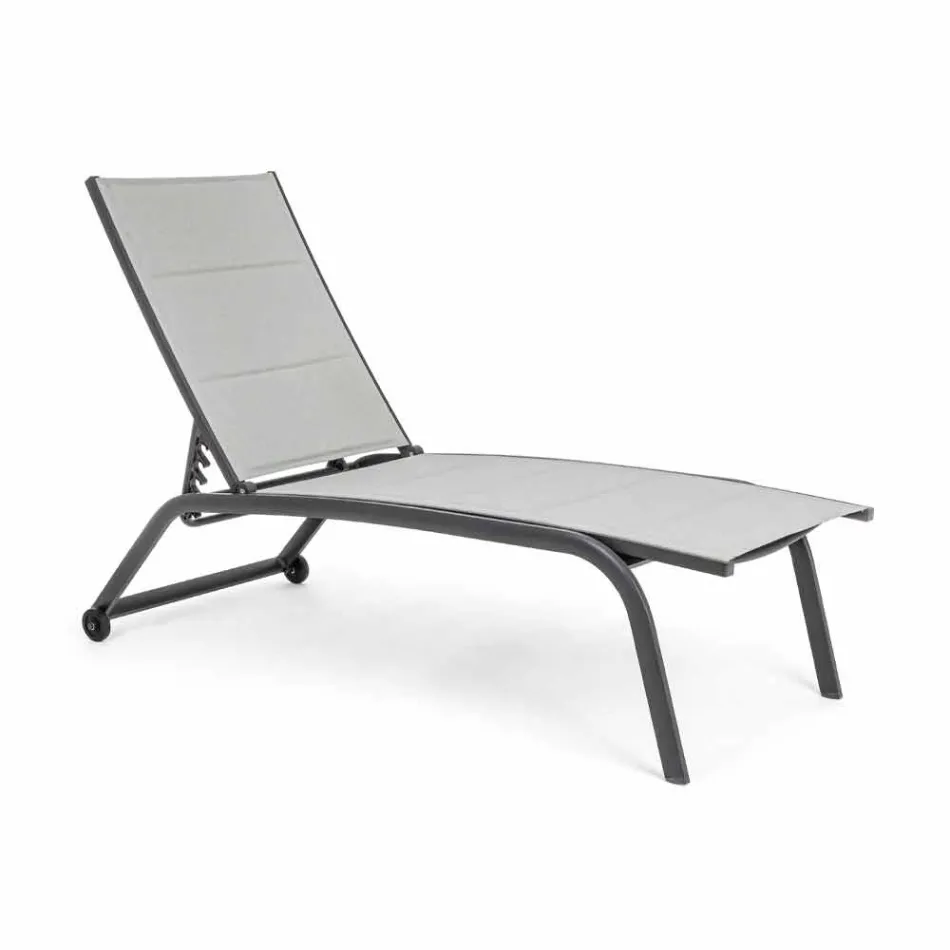 Tuinchaise longue met wielen en verstelbare rugleuning, 4 stuks - Babilonia Viadurini