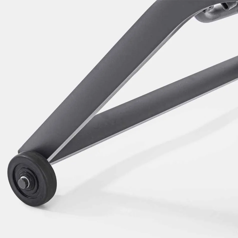 Tuinchaise longue met wielen en verstelbare rugleuning, 4 stuks - Babilonia Viadurini