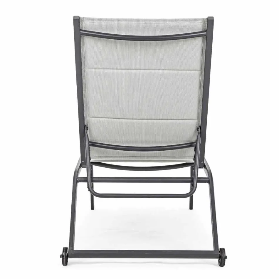 Tuinchaise longue met wielen en verstelbare rugleuning, 4 stuks - Babilonia Viadurini