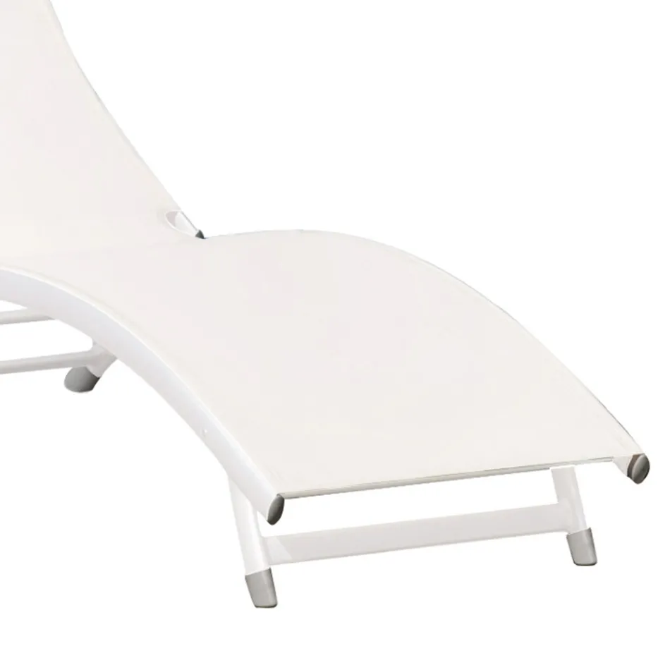Tuin chaise longue met witte aluminium structuur - Berranger Viadurini
