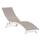 Tuin chaise longue met witte aluminium structuur - Berranger Viadurini