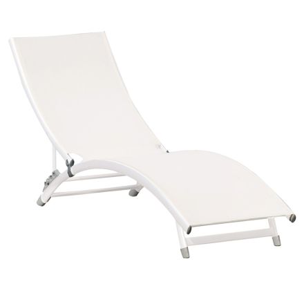 Tuin chaise longue met witte aluminium structuur - Berranger Viadurini