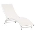 Tuin chaise longue met witte aluminium structuur - Berranger