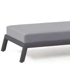 Tuinchaise longue in aluminium met stoffen bekleding - Eufemia Viadurini