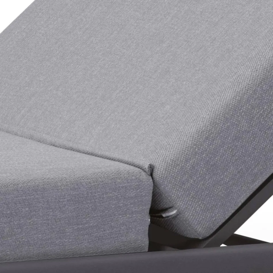 Tuinchaise longue in aluminium met stoffen bekleding - Eufemia Viadurini