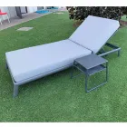Tuinchaise longue in aluminium met stoffen bekleding - Eufemia Viadurini