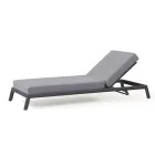 Tuinchaise longue in aluminium met stoffen bekleding - Eufemia Viadurini