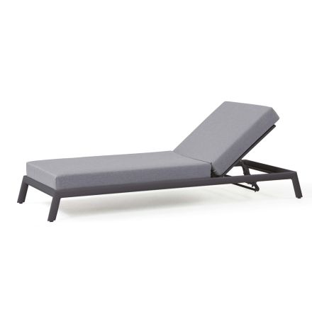 Tuinchaise longue in aluminium met stoffen bekleding - Eufemia Viadurini