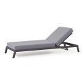 Tuinchaise longue in aluminium met stoffen bekleding - Eufemia
