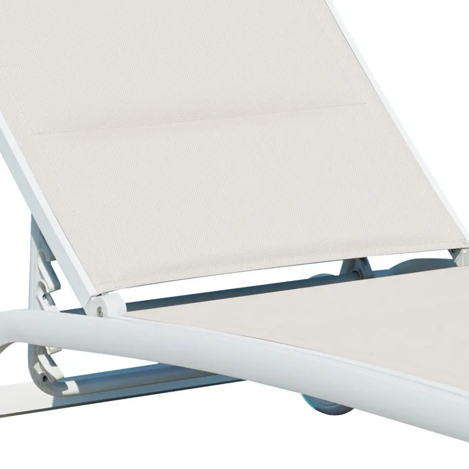 Tuin chaise longue in aluminium met zitting in Textilene - Zohra Viadurini